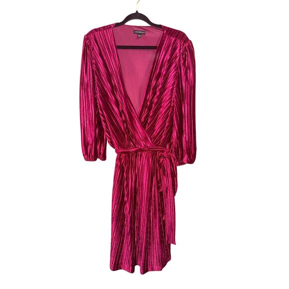 Lane Bryant Womens Midi Velvet Wrap Dress Size 22/24 Red Fit & Flare Whimsigoth - Picture 1 of 4